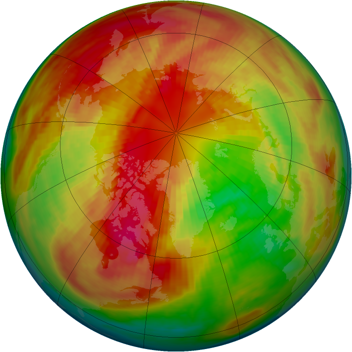 Arctic ozone map for 08 March 1984